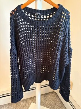 Express Open-Knit Black Women’s Sweater — L